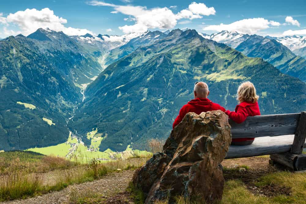 Green_cremation_California Couple looks at mountains - green cremation California.